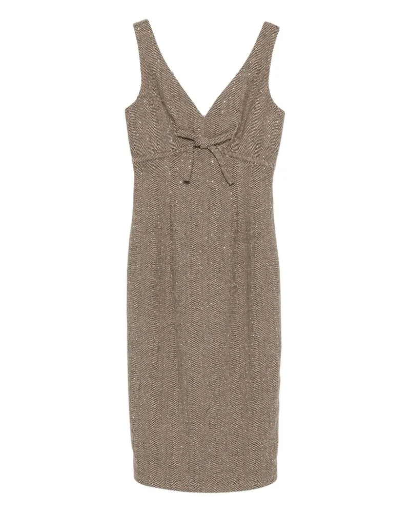 Ermanno Scervino bow-detail midi dress - Braun Braun