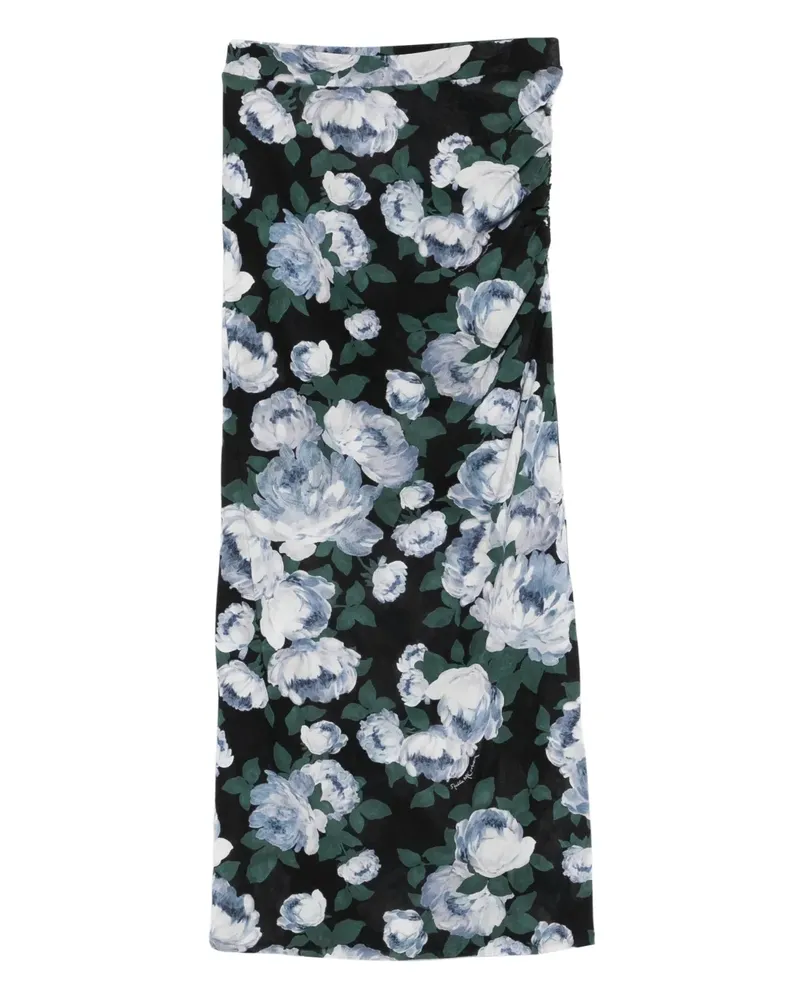 Stella McCartney floral midi skirt - Schwarz Schwarz