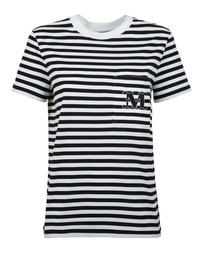 Max Mara striped logo-embroidered T-shirt - Schwarz Schwarz
