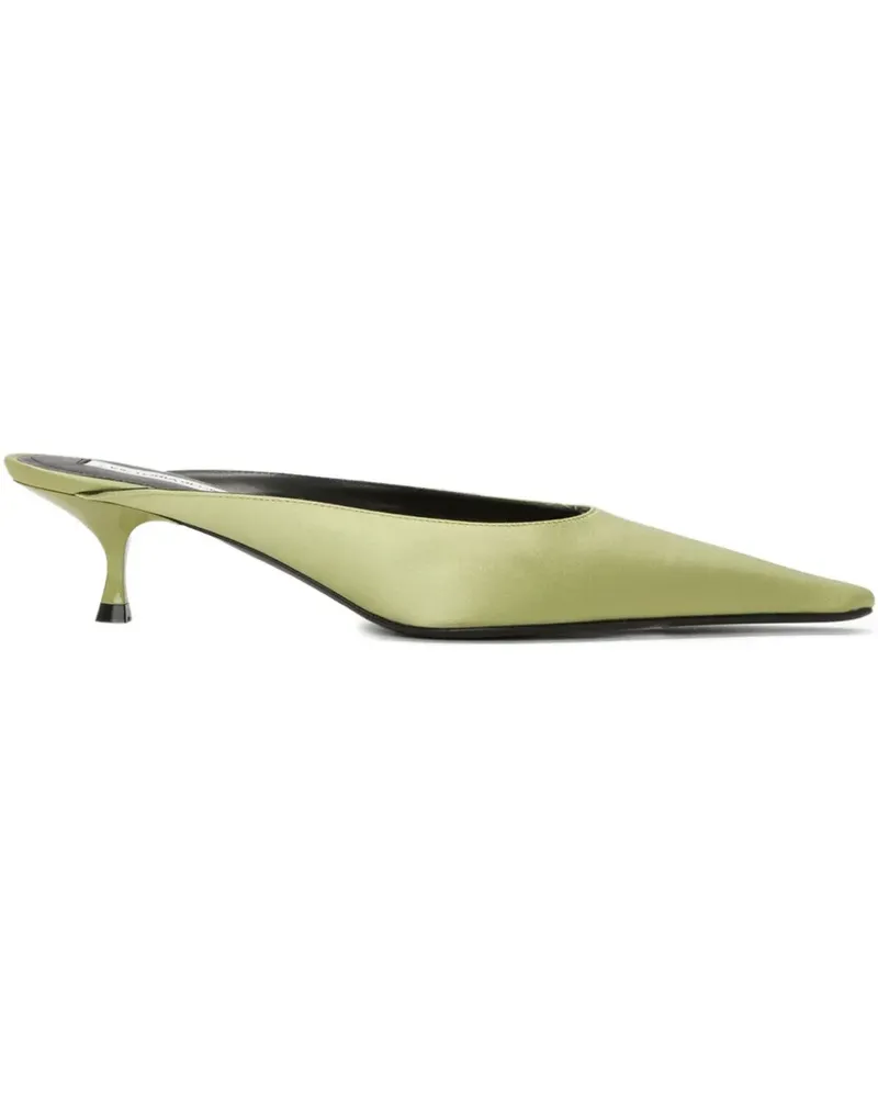 Victoria Beckham Sloan Satin-Mules mit spitzer Kappe 45mm - Grün Grün