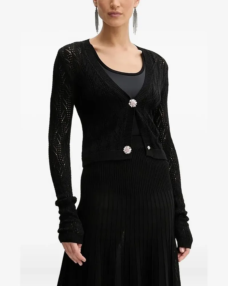 Silvian Heach Cardigan mit Spitzeneinsatz - Schwarz Schwarz