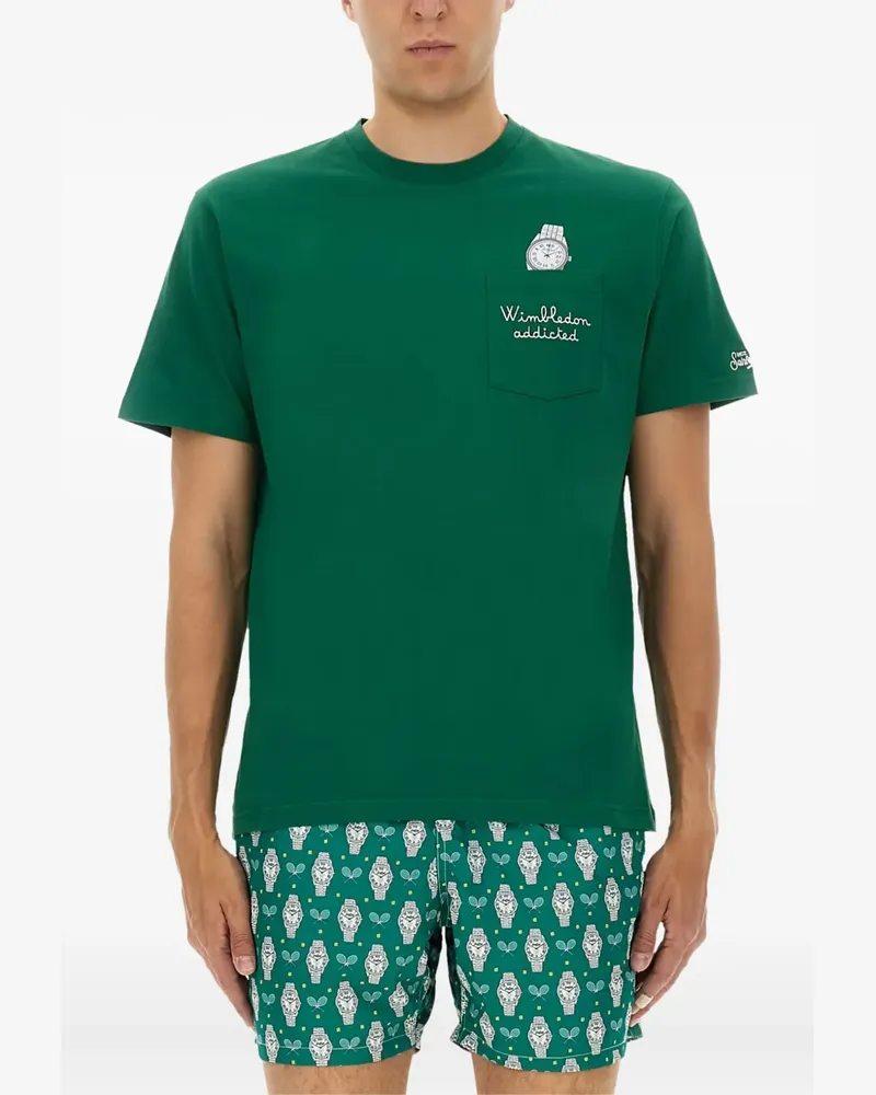 MC2 Saint Barth Austin T-Shirt mit Taschenuhren-Print - Grün Grün