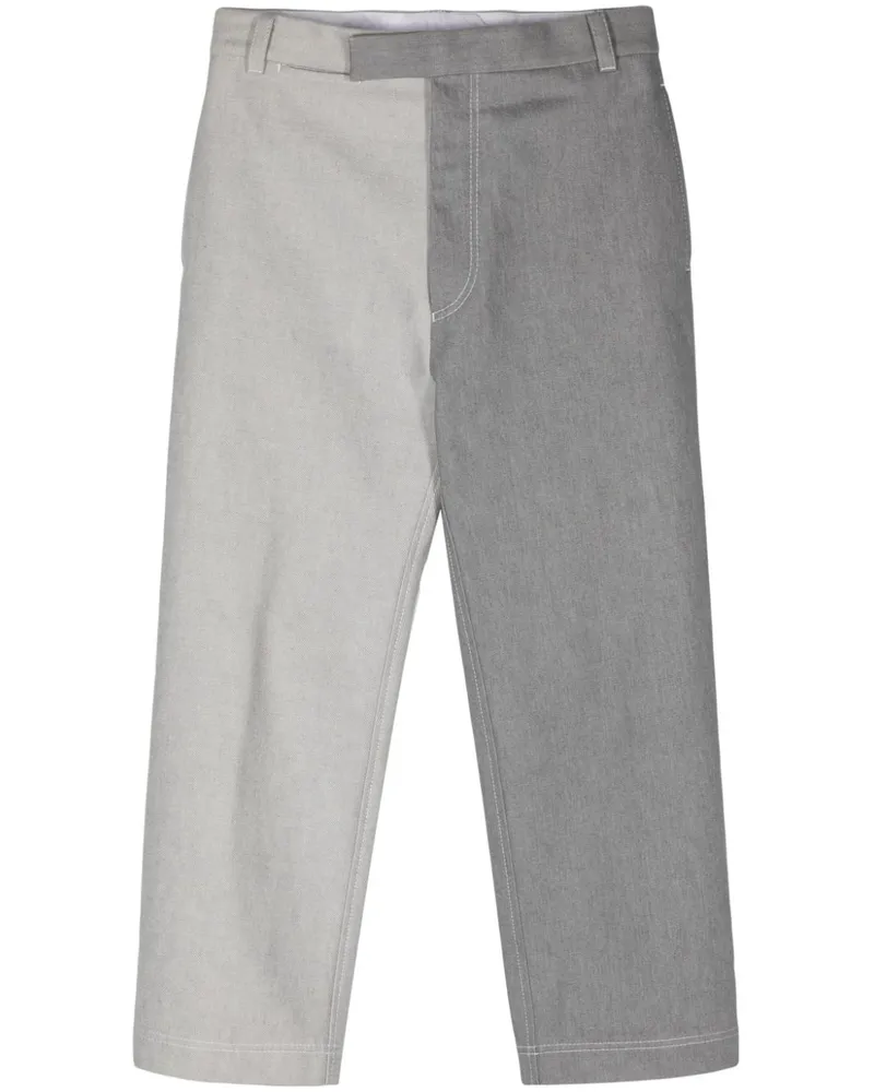 Thom Browne Zweifarbige Straight-Leg-Jeans - Grau Grau