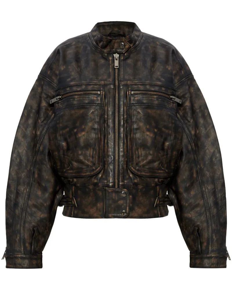 Gestuz Lineragz Lederjacke - Schwarz Schwarz