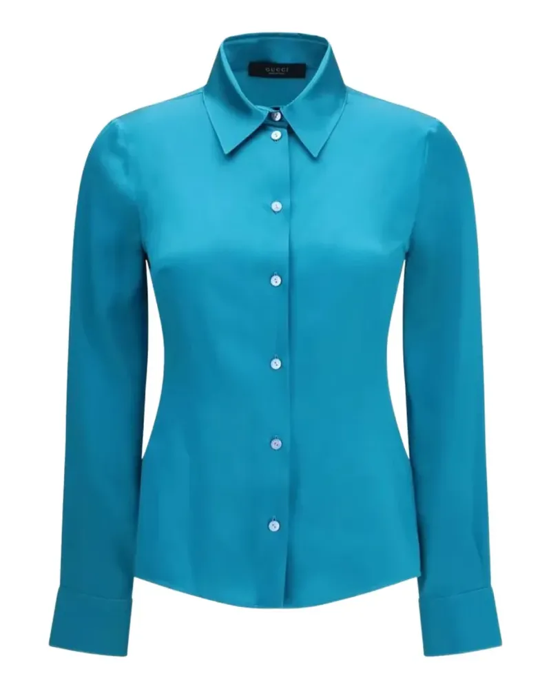 Gucci Hemd aus Seidensatin - Blau Blau