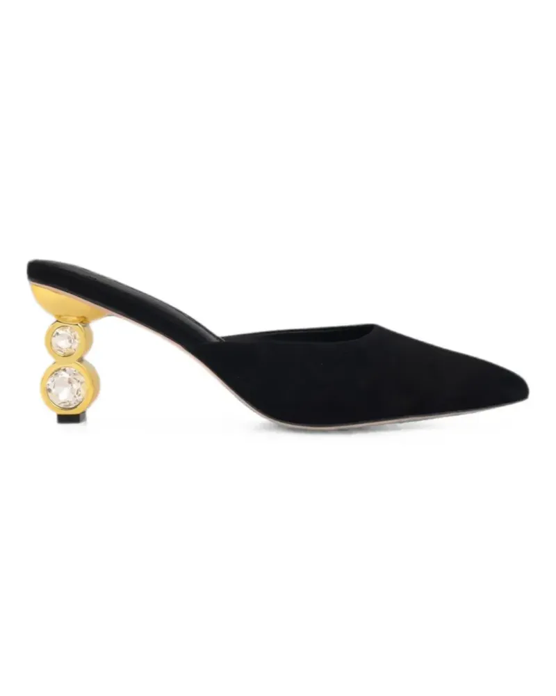 Kat Maconie Laila crystal-embellishment mules - Schwarz Schwarz