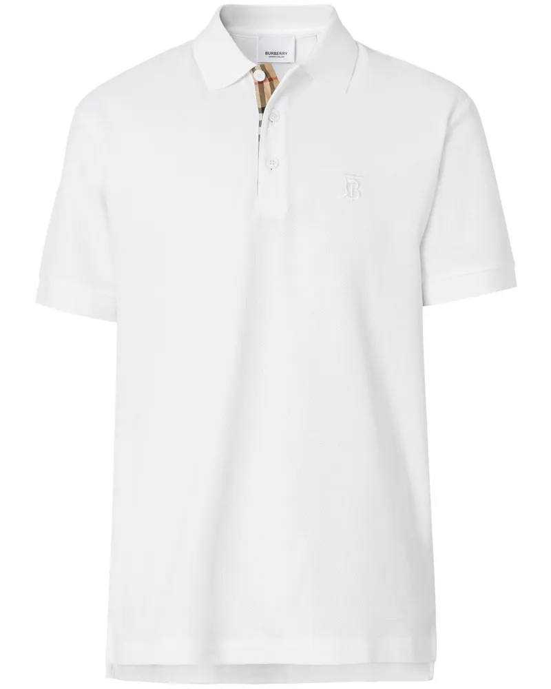 Burberry Poloshirt mit Monogramm - Weiß Weiß