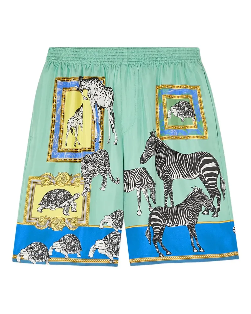 Versace Shorts mit Animal-Print - Blau Blau