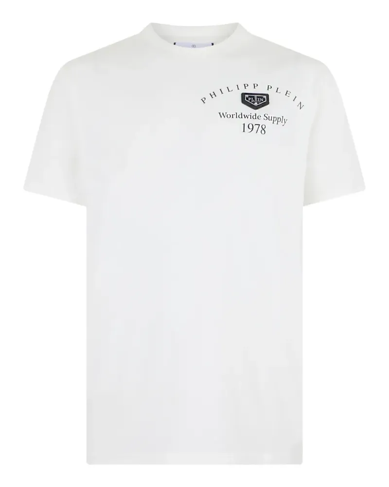 Philipp Plein T-Shirt mit Logo-Patch - Weiß Weiß