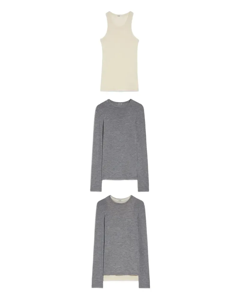 Jil Sander T-Shirt im Layering-Look - Grau Grau