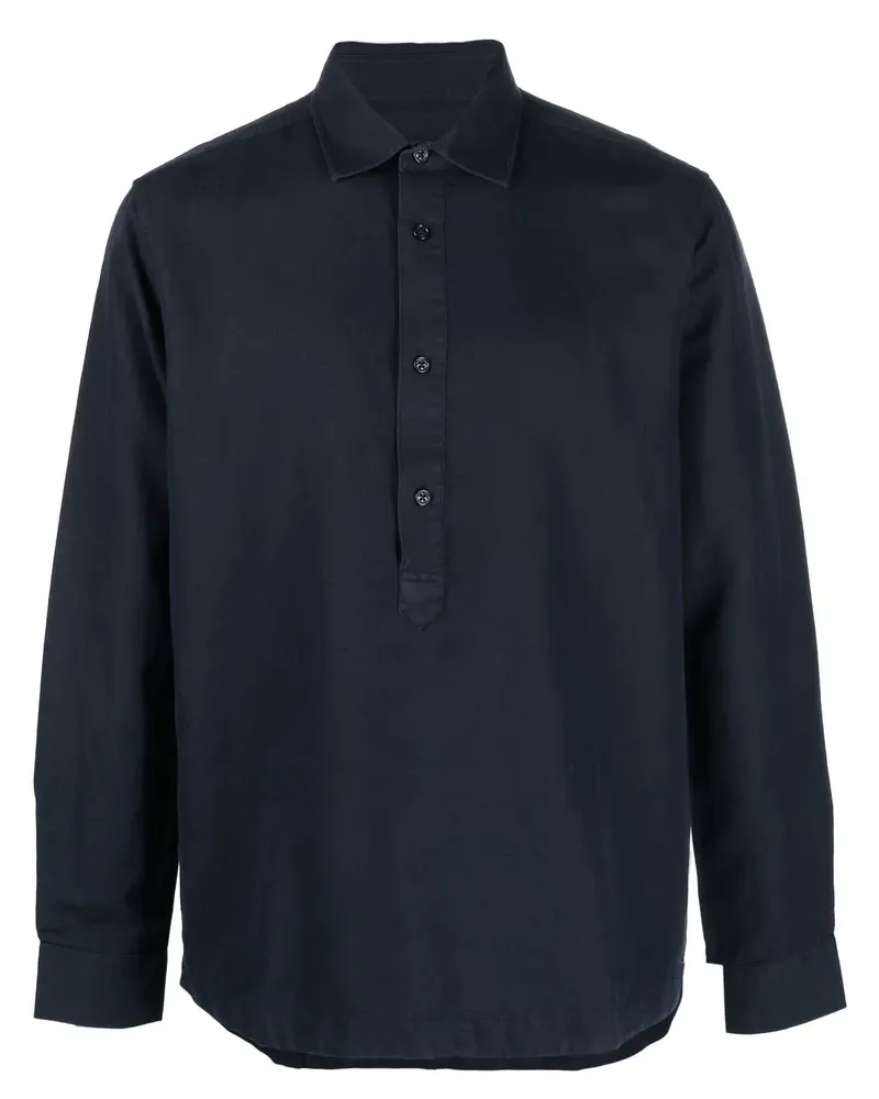 Orlebar Brown Hemd mit kurzer Knopfleiste - Blau Blau