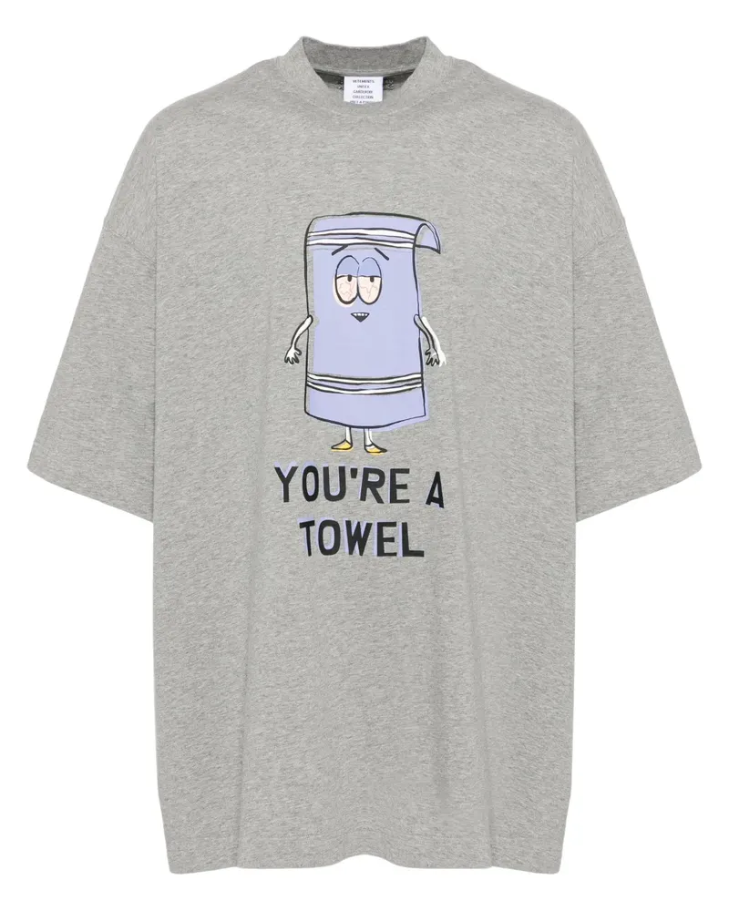 VETEMENTS T-Shirt mit grafischem Print - Grau Grau
