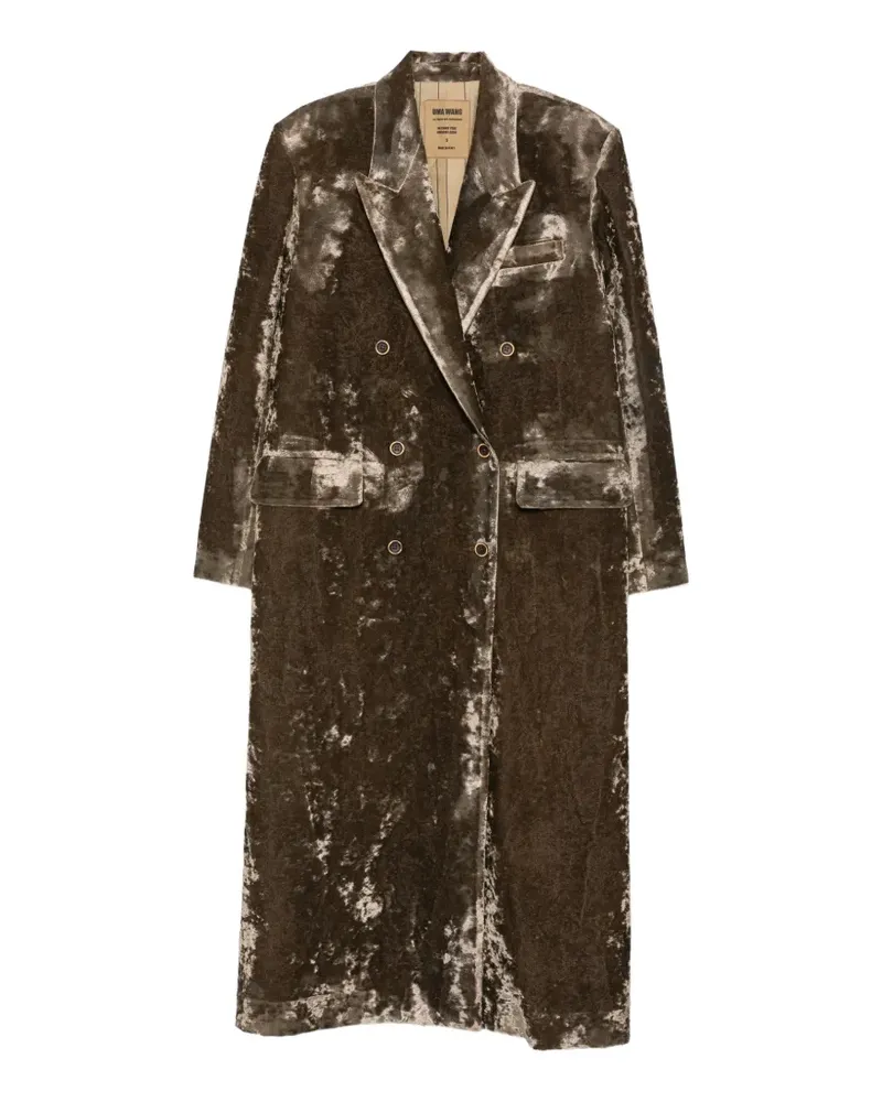 Uma Wang No Cnnot double-breasted velvet coat - Braun Braun
