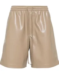 Nanushka Shorts aus Faux-Leder mit Stretchbund Nude