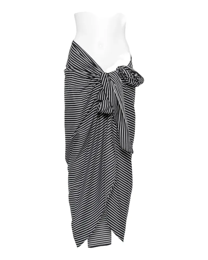 FRANKIE Shop striped wrap-style maxi skirt - Schwarz Schwarz