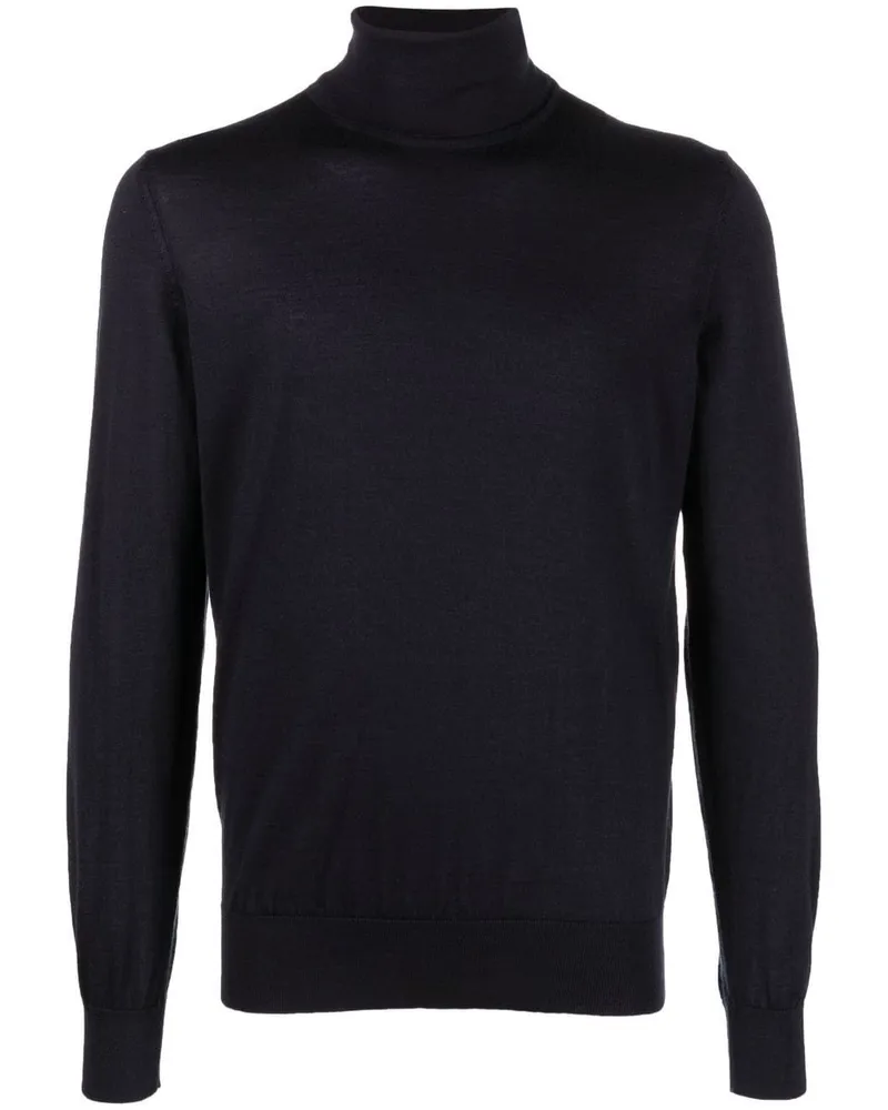 Ermenegildo Zegna Rollkragenpullover aus Kaschmir-Seidengemisch Blau