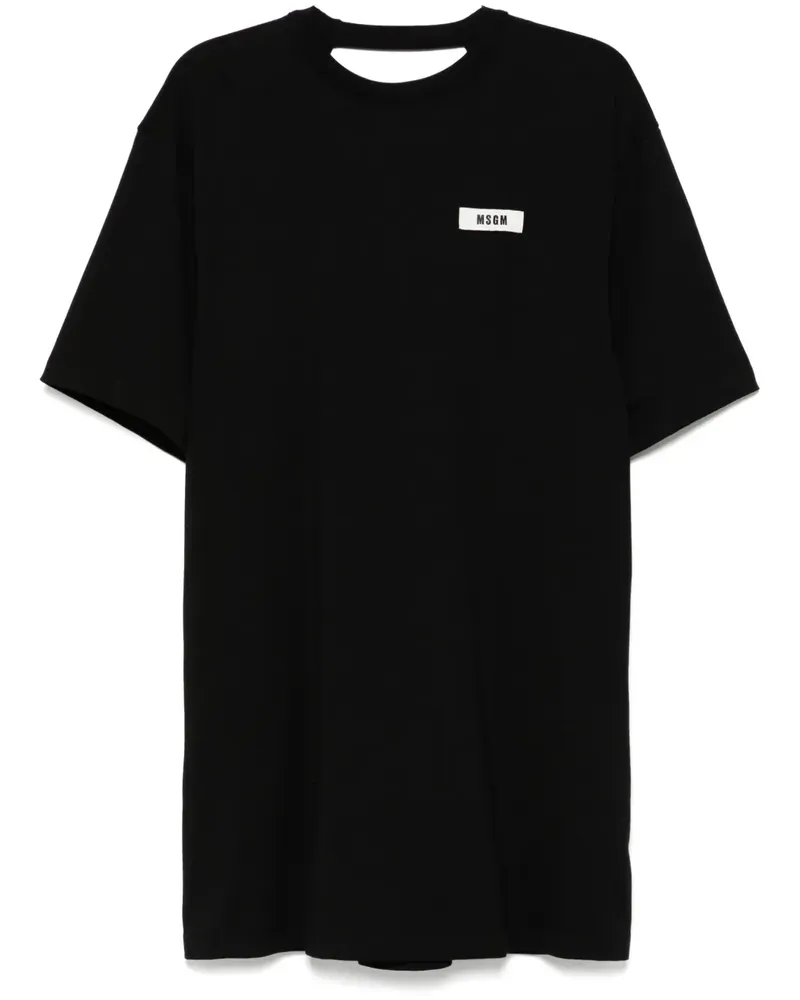 MSGM Kleid mit Logo-Stickerei - Schwarz Schwarz