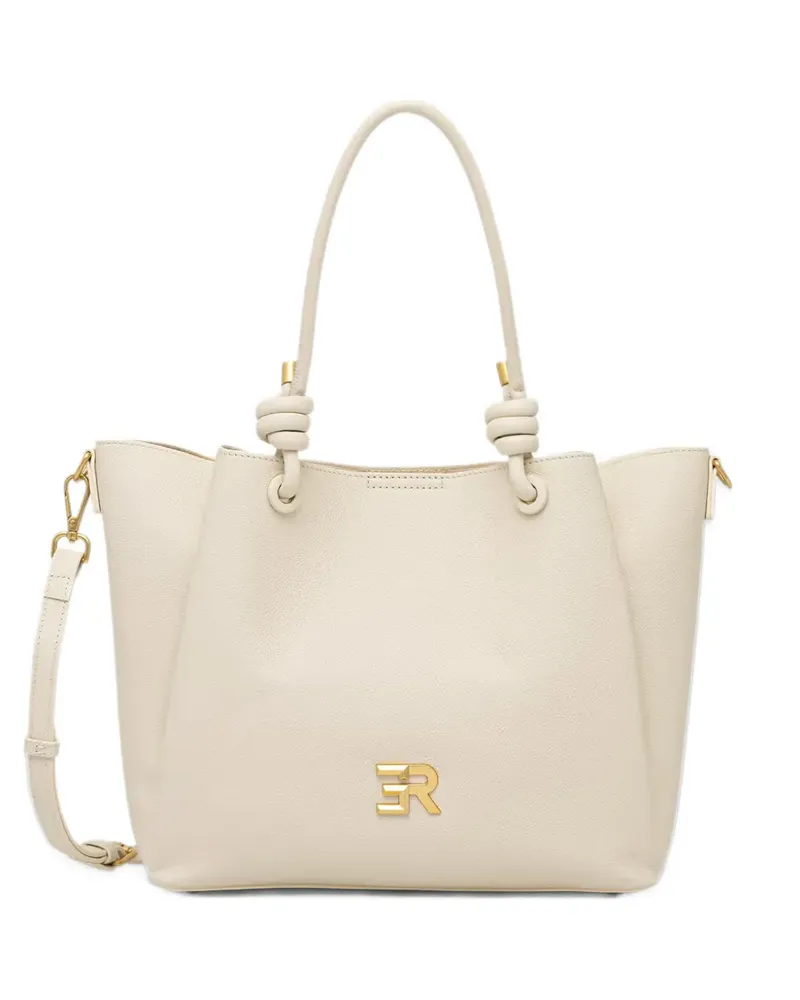 Ermanno Scervino logo-plaque knotted tote bag - Nude Nude