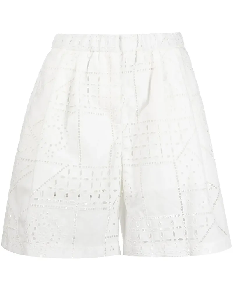 MSGM Shorts mit Lochmuster - Weiß Weiß