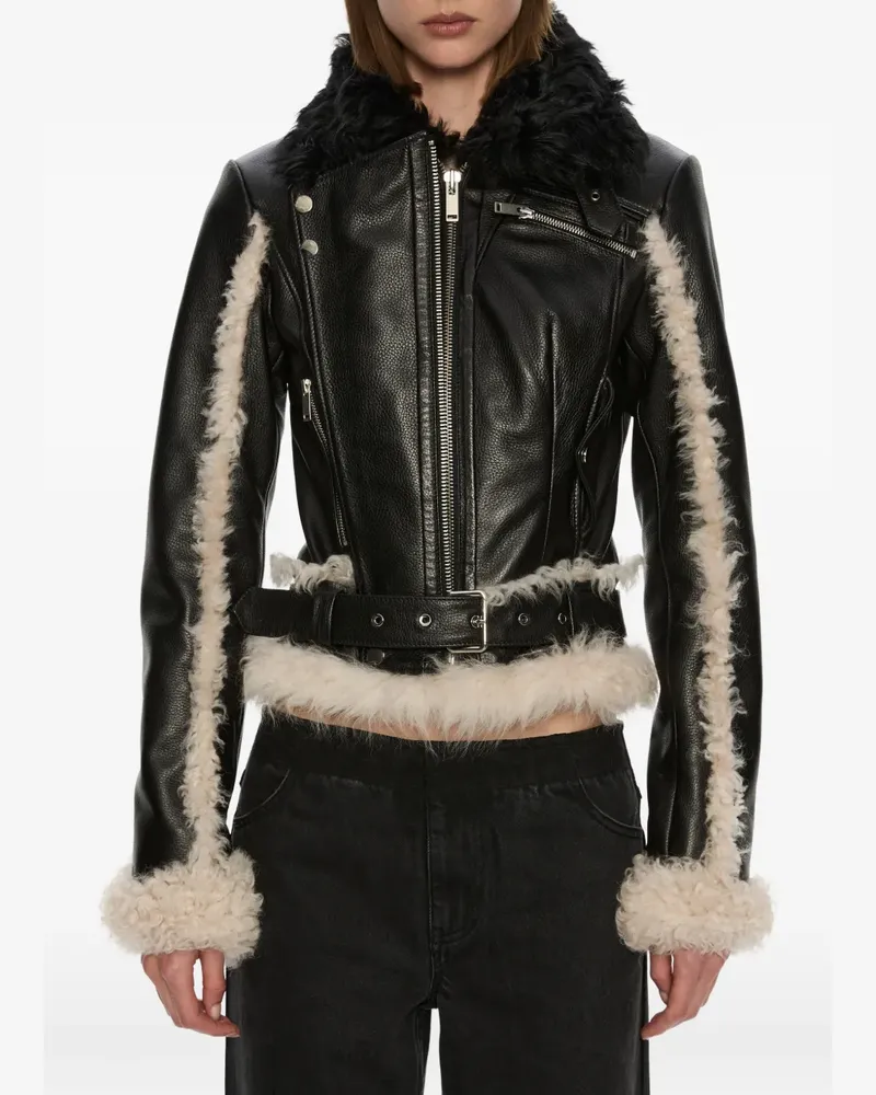 Christopher Esber Tyler Bikerjacke mit Shearling-Besatz - Schwarz Schwarz