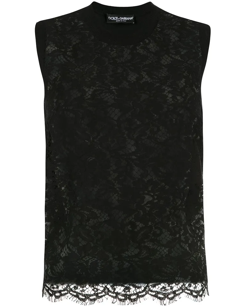 Dolce & Gabbana Top mit Spitze - Schwarz Schwarz