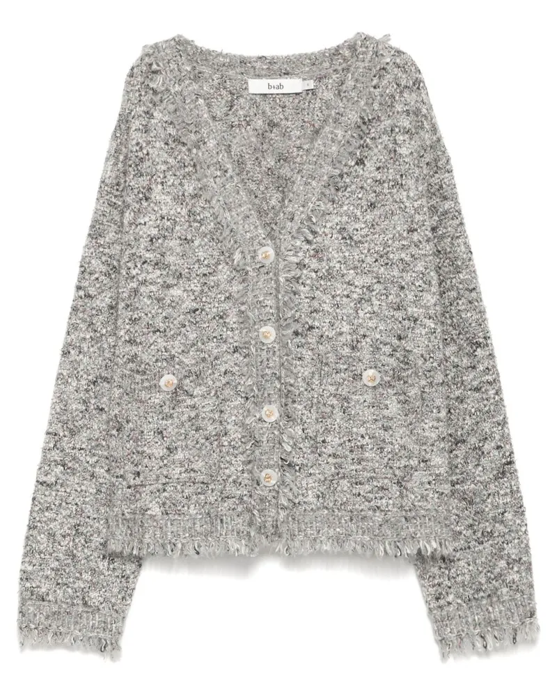 b+ab Cardigan mit V-Ausschnitt - Grau Grau
