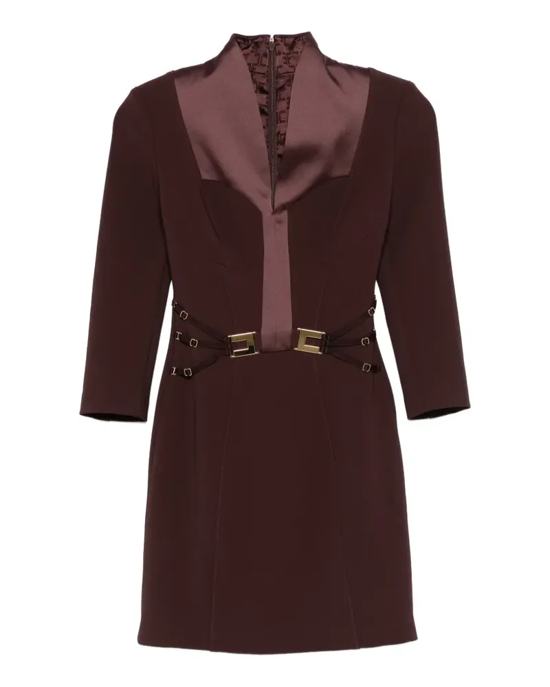 Elisabetta Franchi buckle detail mini dress - Braun Braun