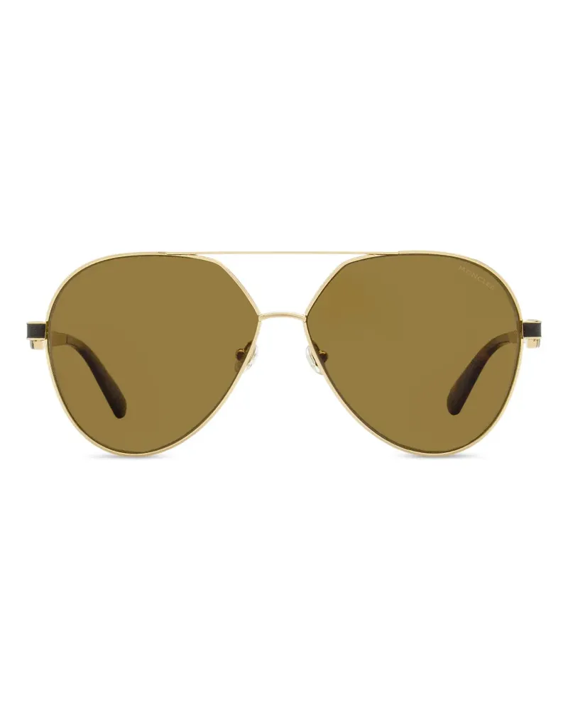 Moncler pilot wide-bridge sunglasses - Gold Gold