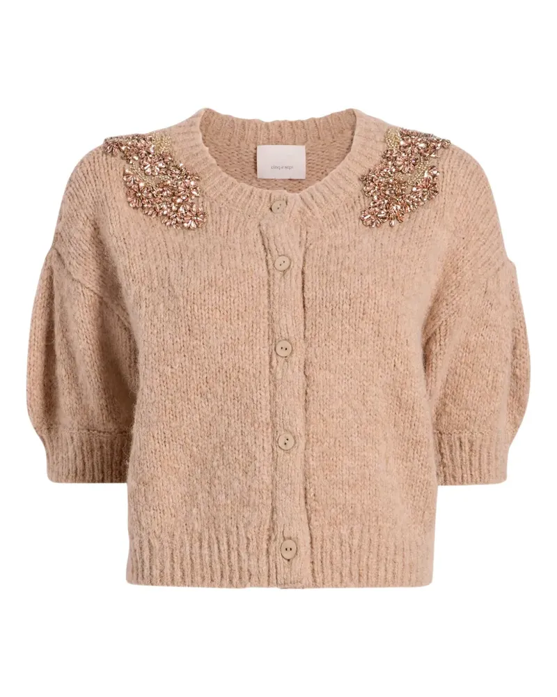 Cinq à Sept Millicent Cardigan mit Puffärmeln - Nude Nude