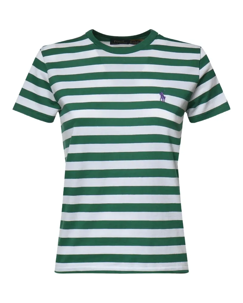 Ralph Lauren Gestreiftes T-Shirt mit Logo - Grün Grün