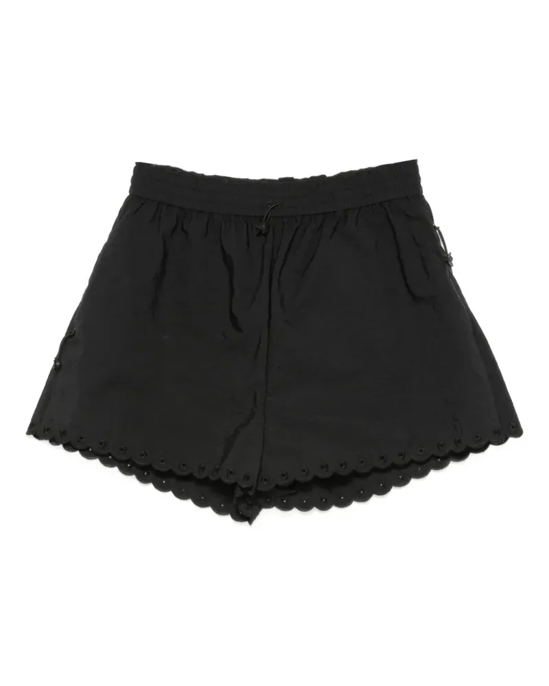 Cecilie Bahnsen scalloped-edge floral-embellished shorts - Schwarz Schwarz