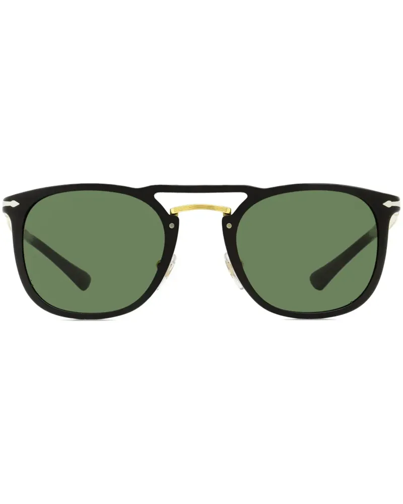 Persol Sonnenbrille mit rundem Gestell - Schwarz Schwarz