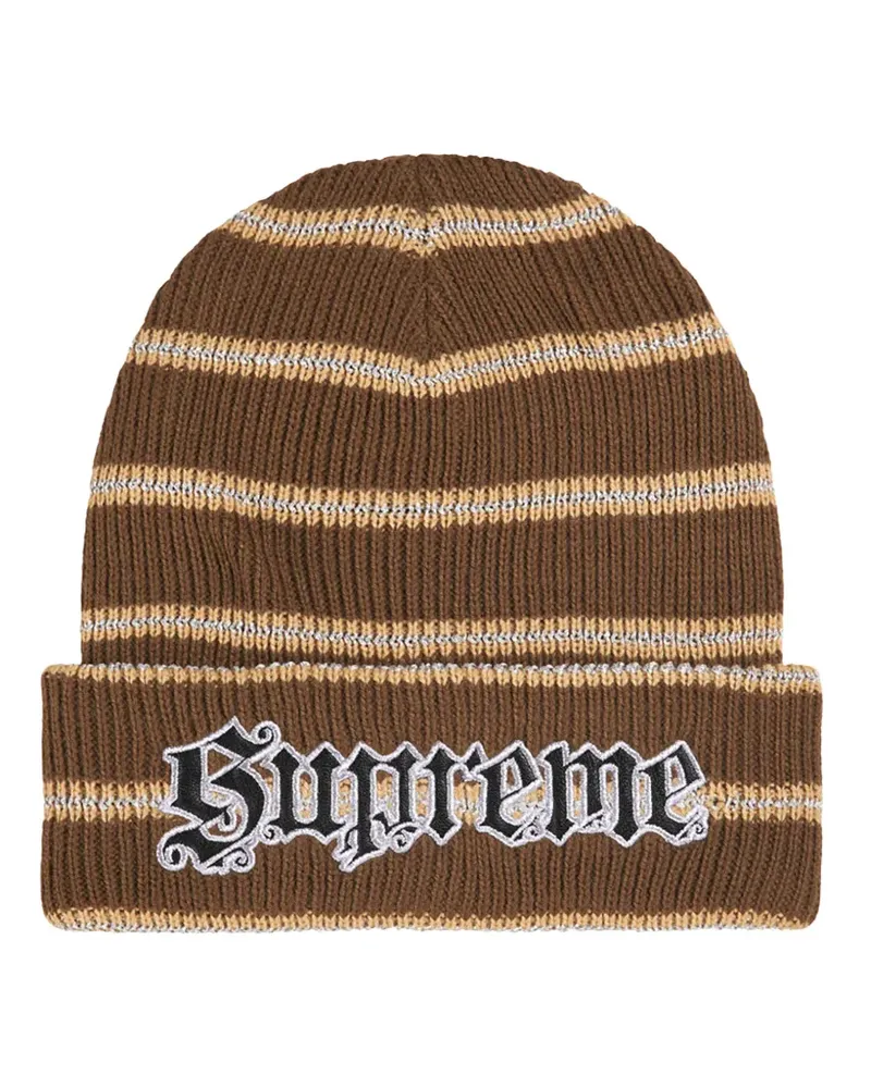 Supreme Being Beanie mit Metallic-Streifen - Braun Braun