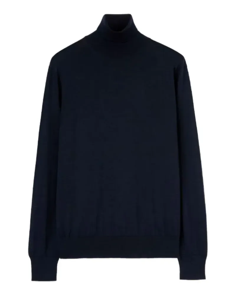 AGNONA T-Shirt mit geripptem Besatz - Blau Blau