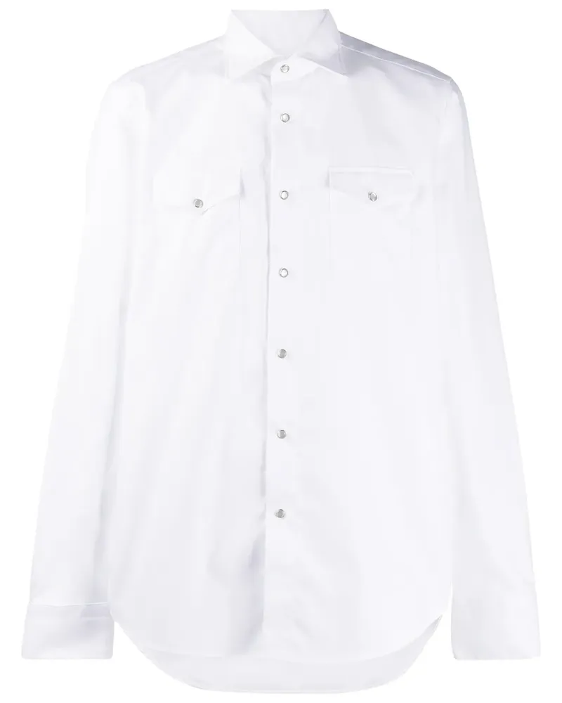 Dell'oglio Klassisches Hemd - Weiß Weiß