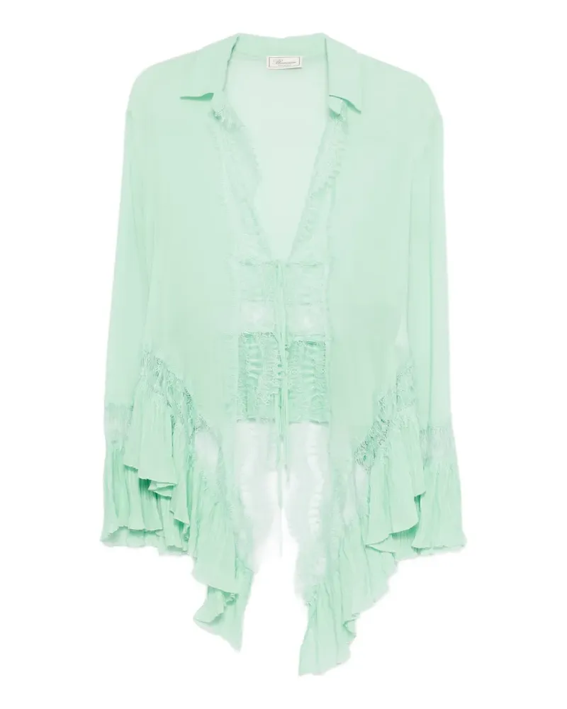 Blumarine lace ruffled blouse - Grün Grün