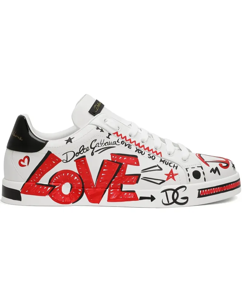 Dolce & Gabbana Sneakers mit Graffiti-Print - Weiß Weiß