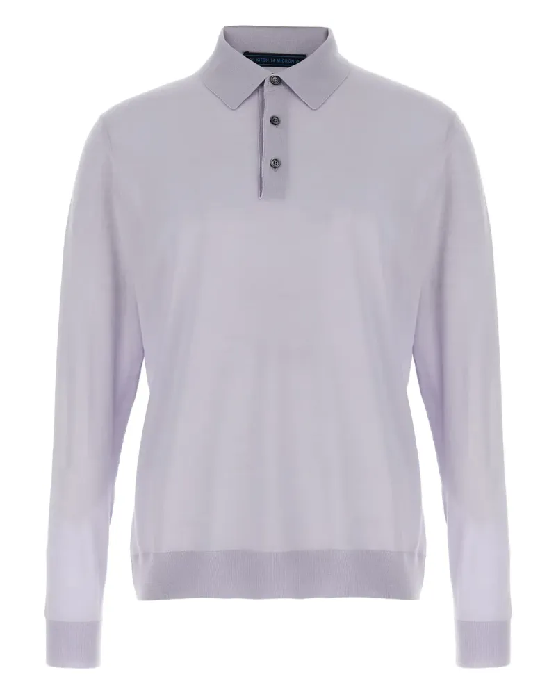 Kiton Ciro Poloshirt mit langen Manschetten - Blau Blau