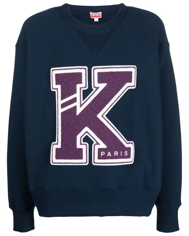 Kenzo Sweatshirt mit Logo-Applikation Blau