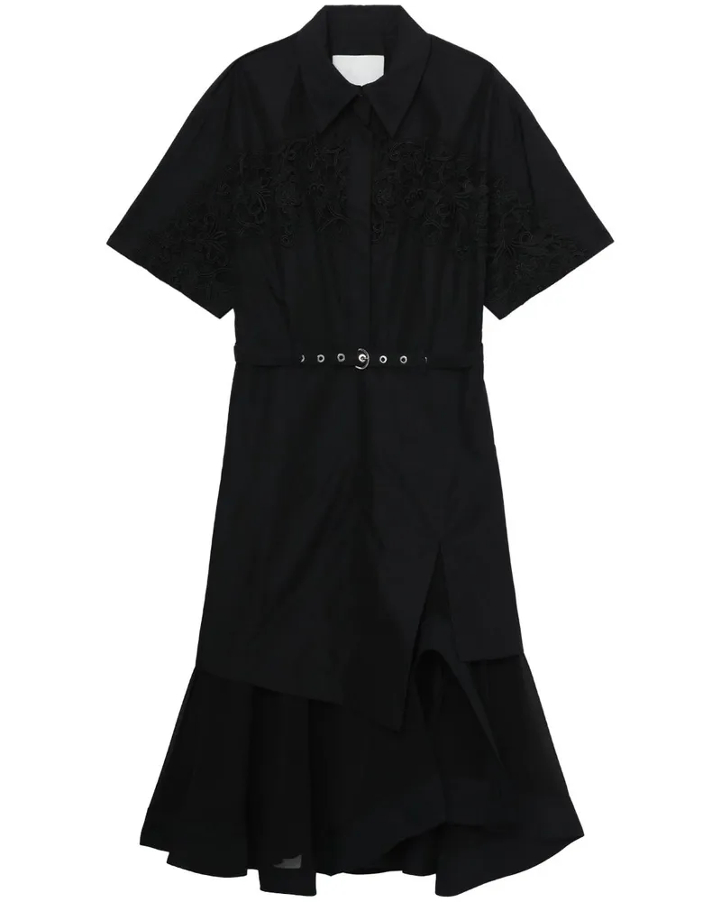 3.1 phillip lim Midikleid mit Gürtel - Schwarz Schwarz