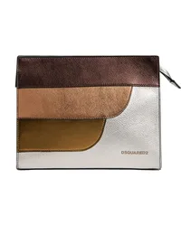 Dsquared2 Clutch mit Logo Silber