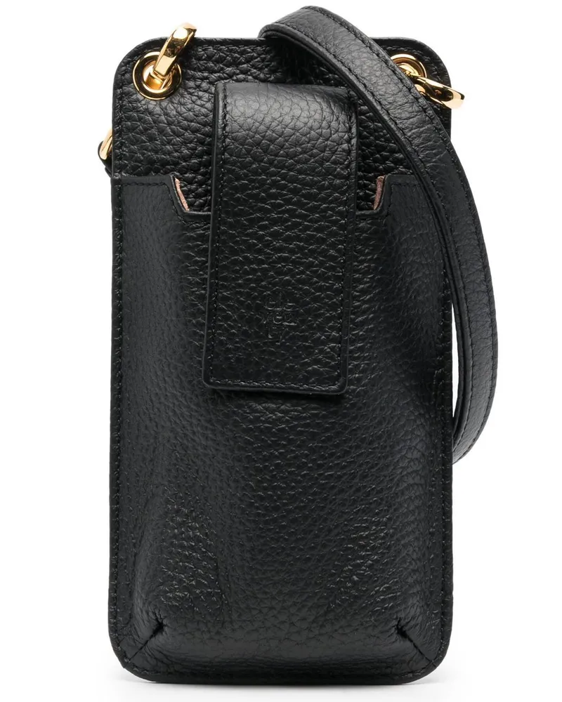 Eleventy Handytasche aus Leder - Schwarz Schwarz