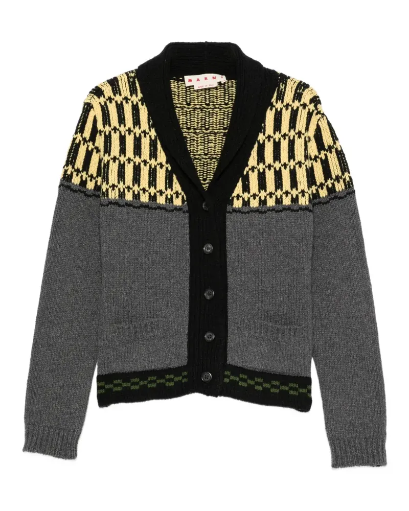 Marni Geometrisch gemusterter Cardigan - Grau Grau