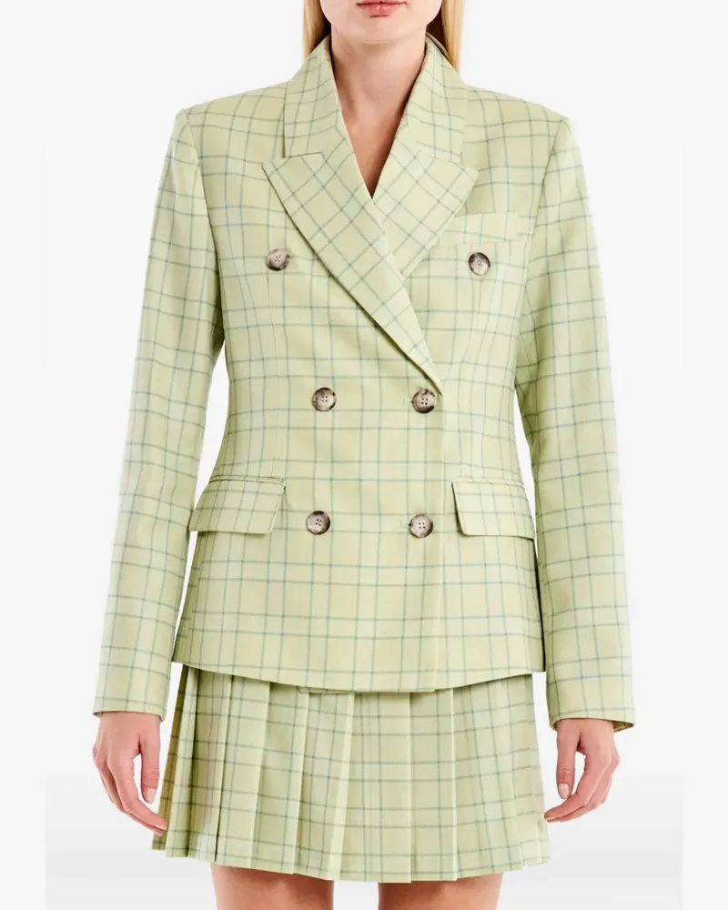 VICOLO check-pattern double-breasted blazer - Grün Grün