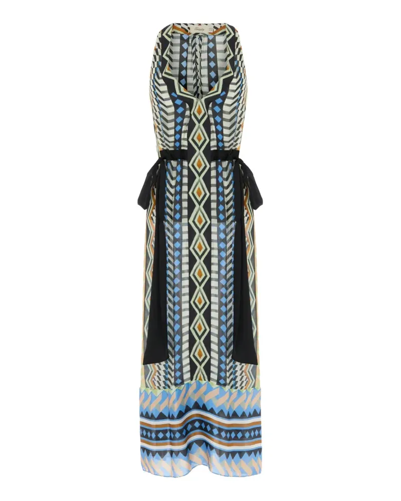 Temperley London Kleid mit geometrischem Print - Schwarz Schwarz