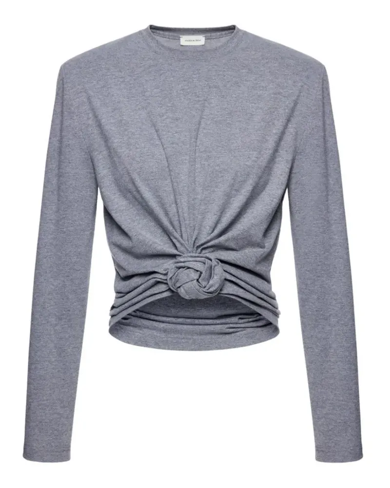 Magda Butrym Langärmelige Bluse mit Rosette-Detail - Grau Grau