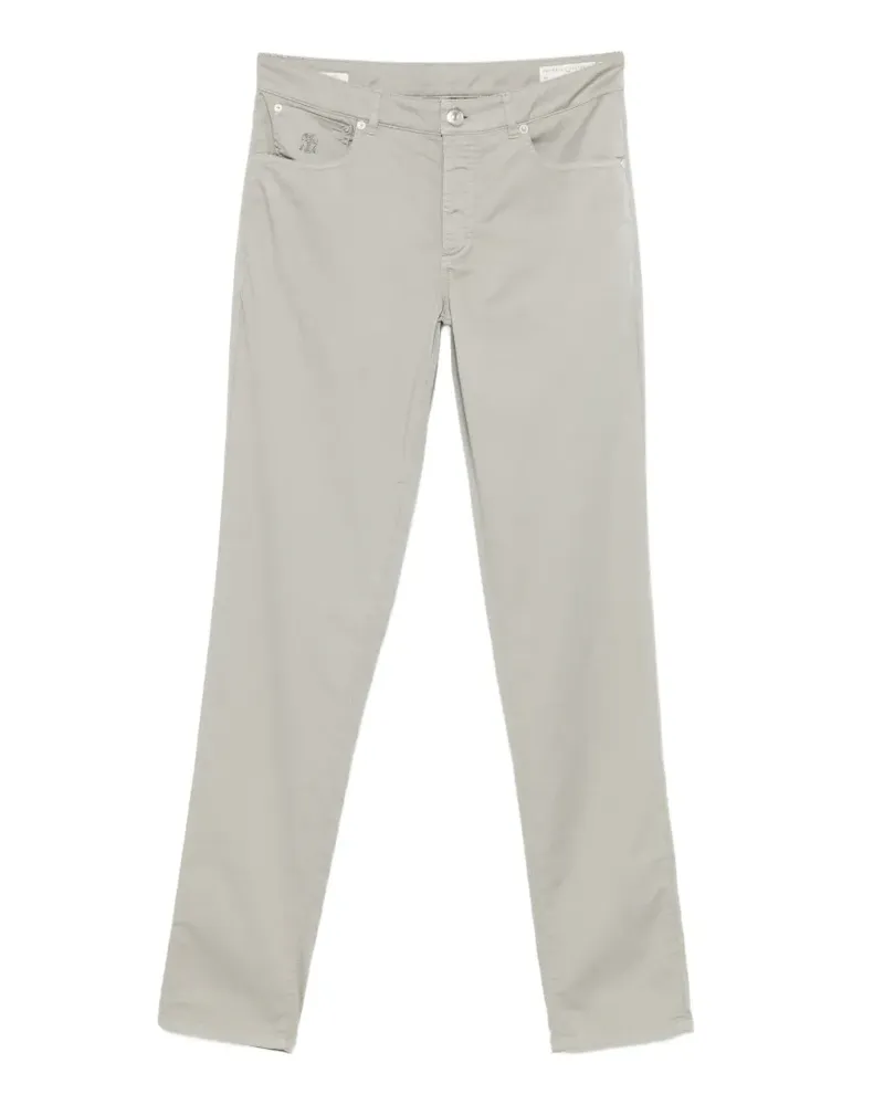 Brunello Cucinelli Hose mit Logo-Stickerei - Grau Grau