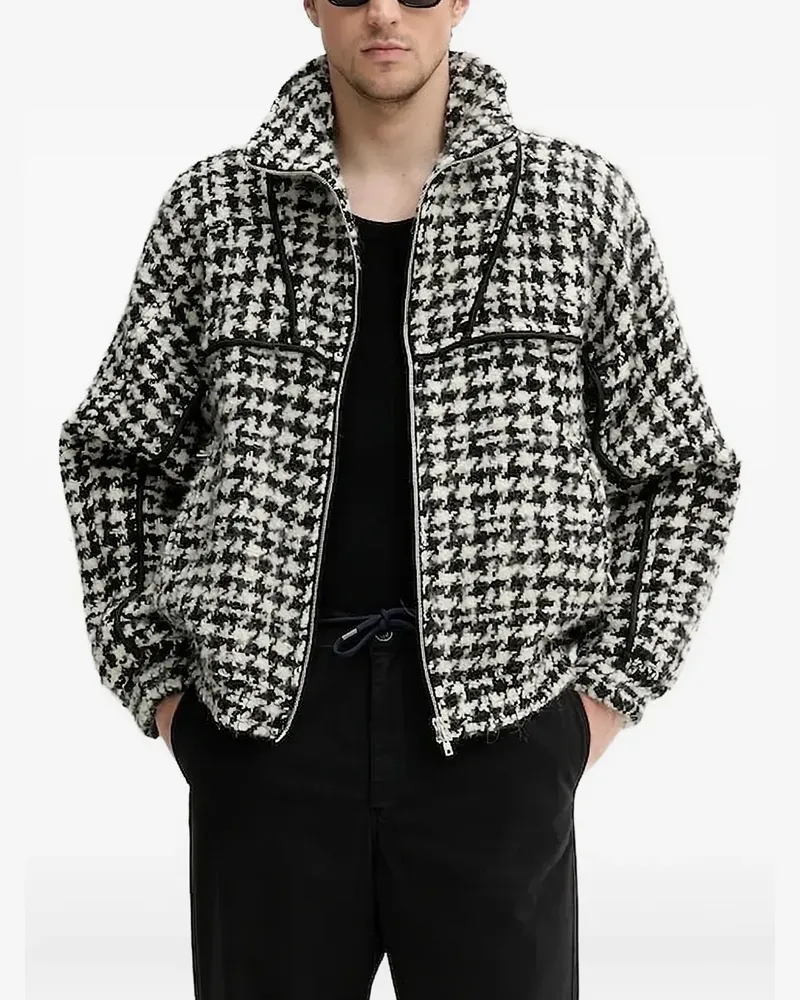 IRO Jacke mit Hahnentrittmuster - Schwarz Schwarz