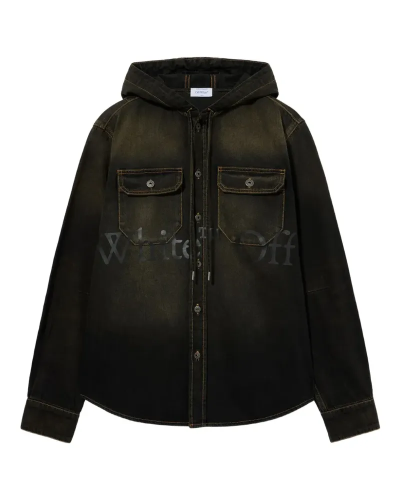 OFF-WHITE Bookish Jeansjacke mit Kapuze - Schwarz Schwarz