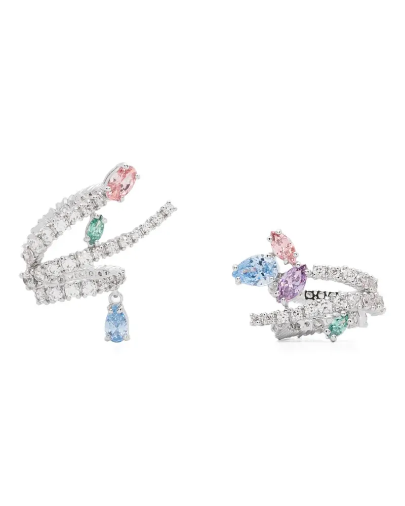 Swarovski x Ariana Grande crystal embellished cuff earrings - Silber Silber